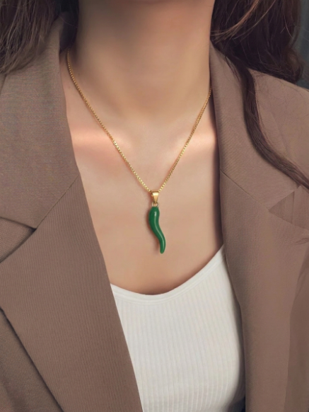 Emerald Pepper Pendant Necklace